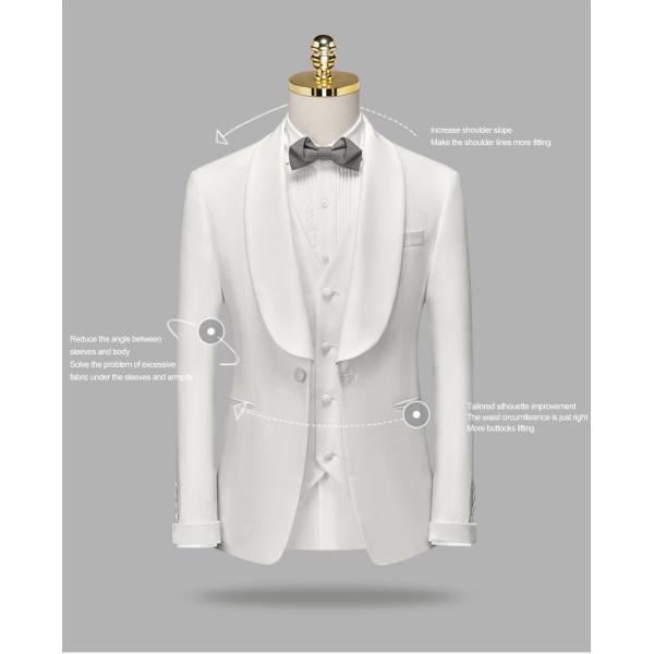 Customized Logo Printing end Groom's Suit for Men's Wedding Dress in Customizable Fabric