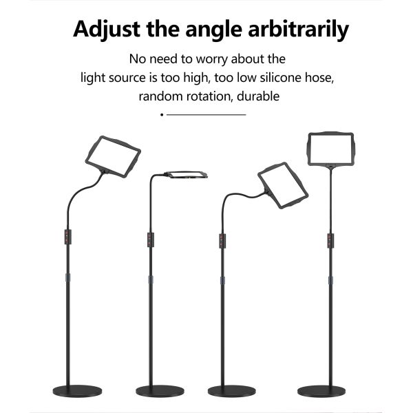 Magnifier Lamp With Floor Stand Infinite Adjustment of Light Brightness 360 Degree Rotation, Multi-Angle