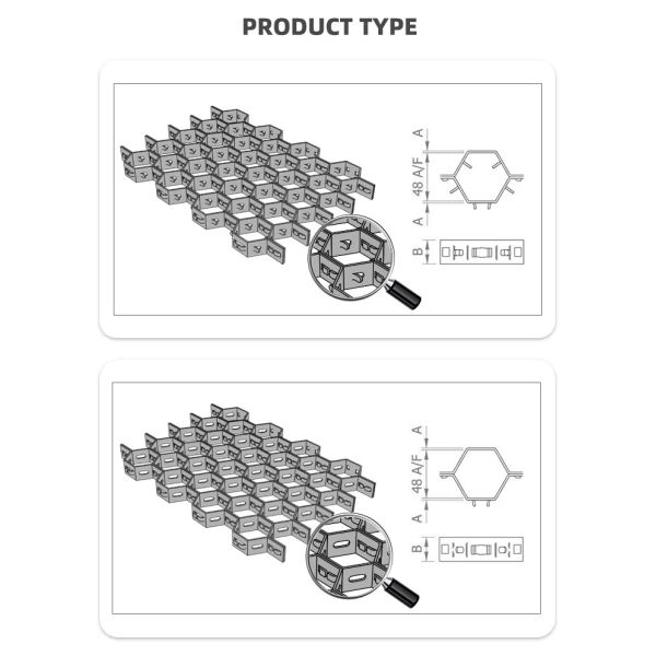 SS304H Hexagonal Metal Mesh Manufacturer Shell Type Bonding Hole Hexmetal 19MM Depth Power Plant Ducts