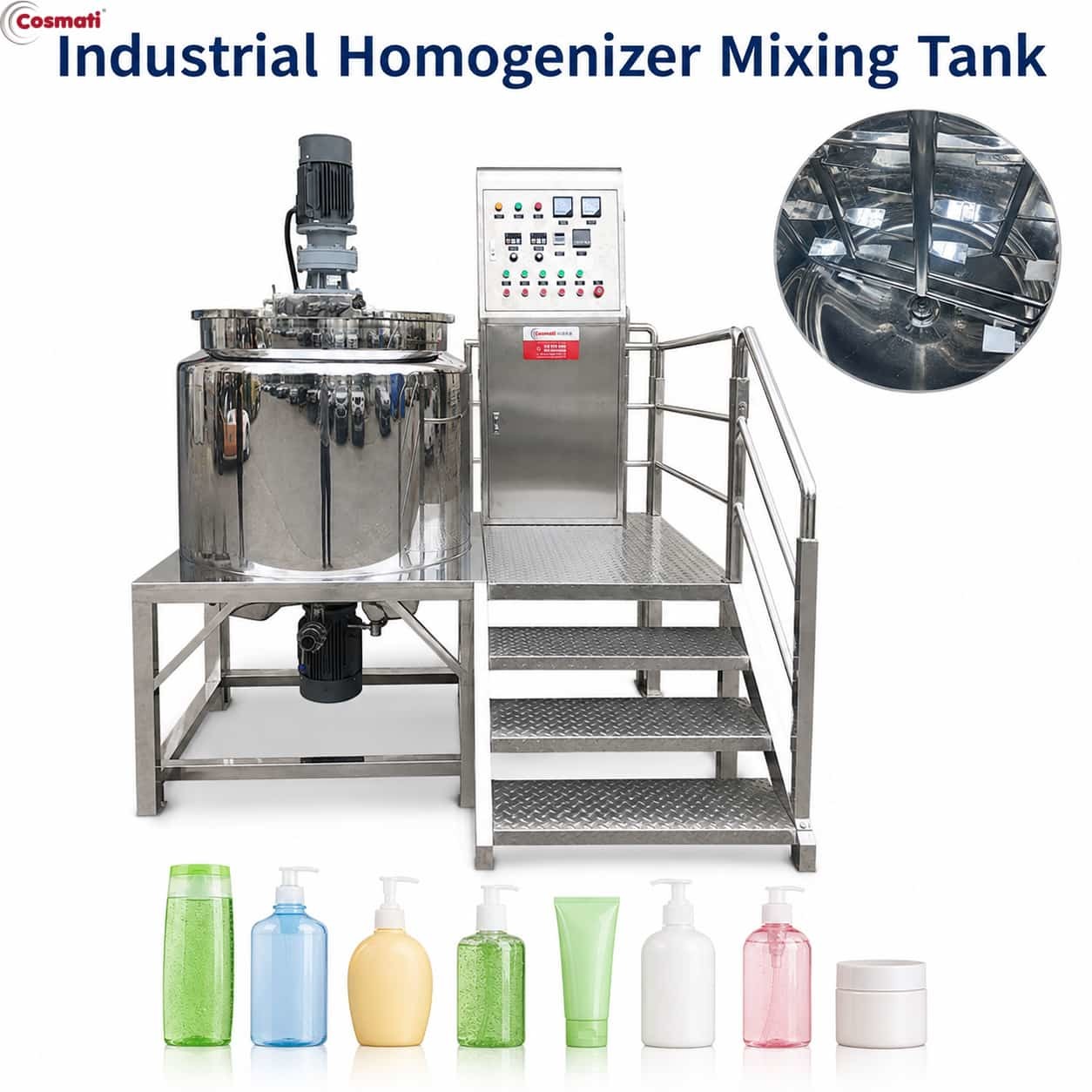 500L 2000L Liquid Soap Making Machine Heating Shampoo Agitator Mixing Tank