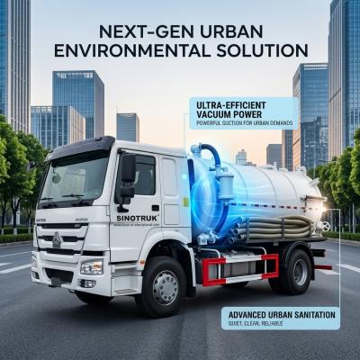 Sanitation Enterprise Sewage Suction Truck 8-12CBM RHD 4X2 , Liquid Waste Trucks