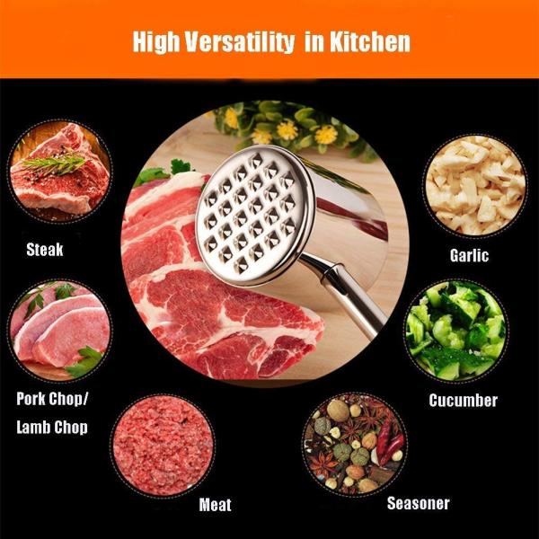 Morden Stainless Steel Cookwares Meat Tenderizer Mallet  Hammer For Tenderizing