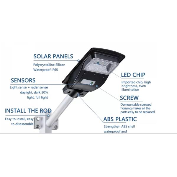 Hot Sell Solar Road Light All in One Integrated LED Solar Street Light 30W 60W 90W 120W