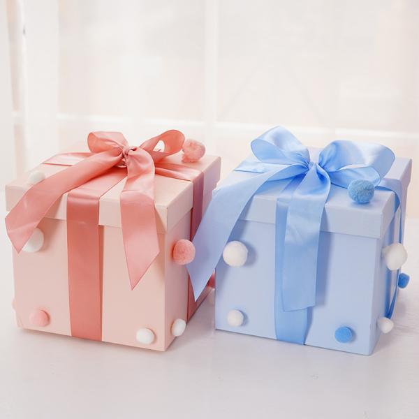 Large Square Snack Packaging Box With Lid And Empty Box Cartoon Gift Package Gift Box
