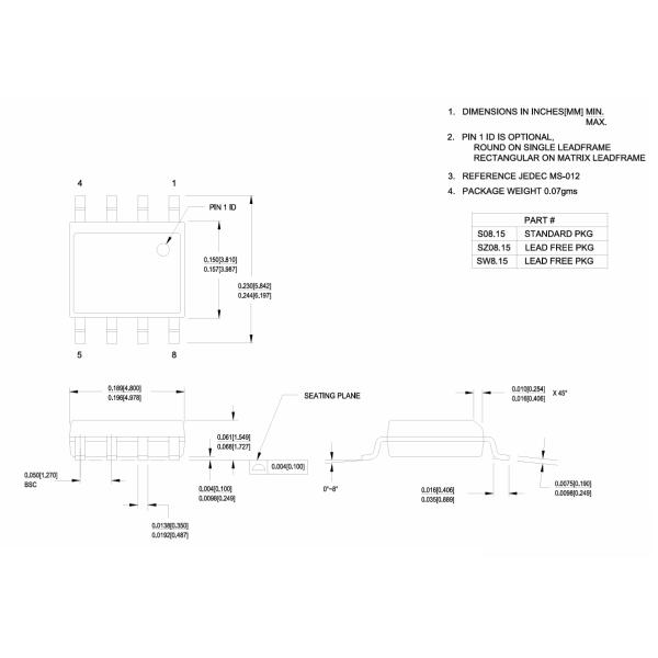 FM24CL64B-GTR F-RAM serie de 64Kb con resistencia ilimitada, 150ns sin retardo de escritura, interfaz I2C de 1MHz, 10^14 ciclos de lectura/escritura, operación de bajo consumo, suministro de 3.3V y retención de datos de 40 años