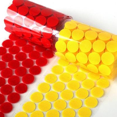 Colored Industrial Dia 18mm Hook And Loop Dots Double Side Sticky