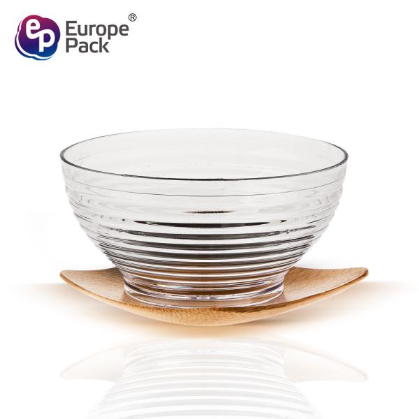 Food grade high quality 90ml stripe design clear coconut bowl