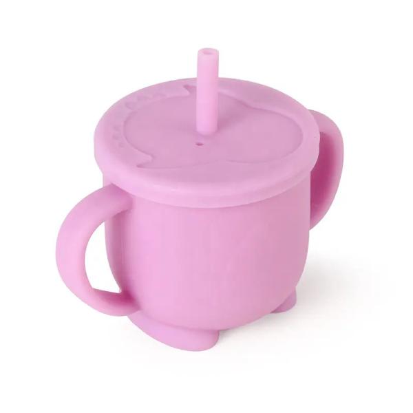 Чашка младенца продукта кухни силикона LFGB непахучая с ручками течебезопасными