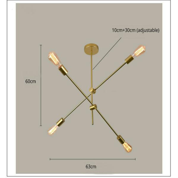 Modern Decoration Pendant Hanging gold Iron Cage Hanging Lamp