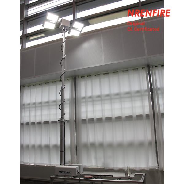 3.8m vehicle roof mount pneumatic telescopic mast light tower for fire tenders/ remote control/ robot mast light