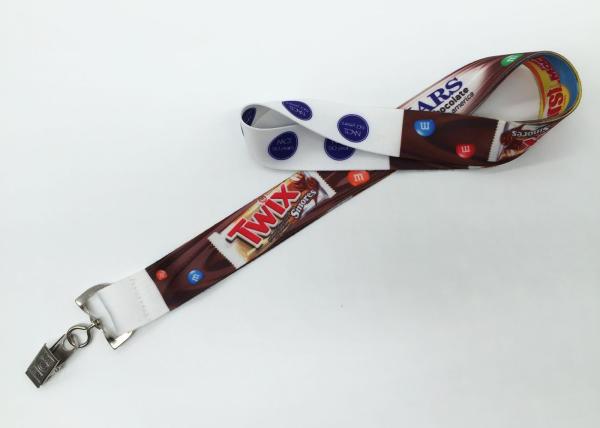 Full Color Polyester Neck Dye Sublimation Lanyards With J - Hook , Stock Free