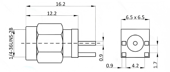 Edge Mount SMA Connector Soldering Type Male PCB Connector DC-6GHz SMA-JEP SMA