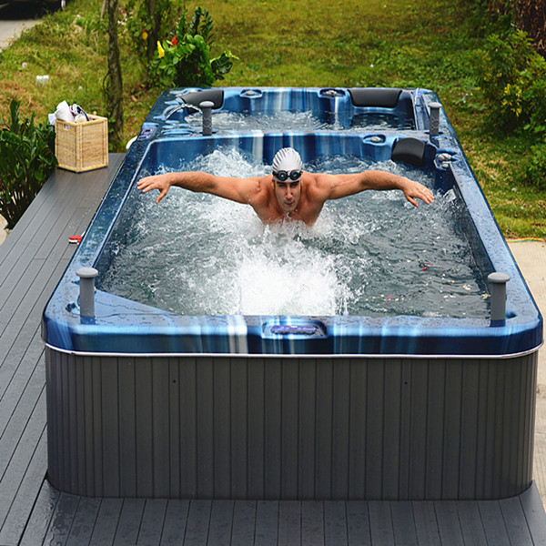 1-speed, 3HP, balboa control swim backyard hot tub with 5 seats and full body lounge