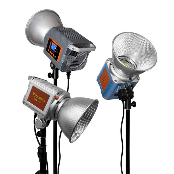 Projecteur de lumière d'appoint enfichable de 200W avec température de couleur réglable de 2700k à 6500k, adapté à l'éclairage d'appoint intérieur et extérieur