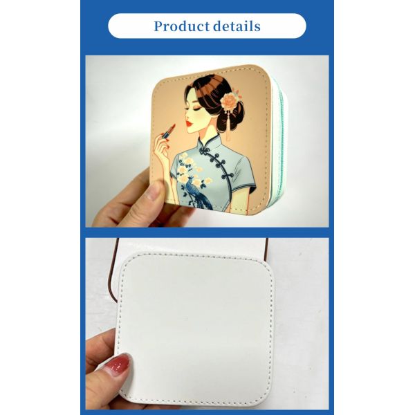 Direct Factory Supply Sublimation Jewelry Box Blanks Customizable PU Leather Jewel Cases Personalized Logo for DIY Organizers