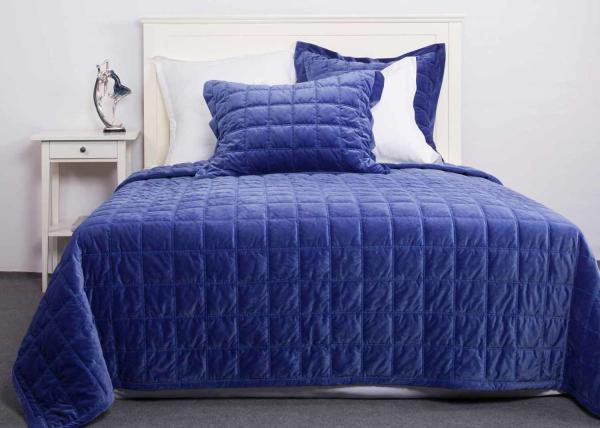 Solid Velvet Quilted Coverlet And Shams 3 Pcs Twin / Queen / King Size