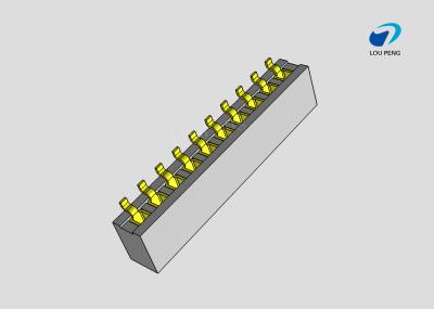 Female header, PCB Mount Receptacle, right angle, Board-to-Board, 10 Position, 1.27mm Pitch, single row, Gold Flash, SMT
