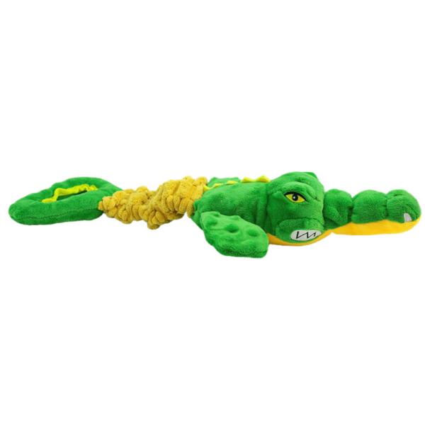 Large Alligator Plush Dog Toy – Squeaky Crinkle Chew Toy With Tug Of War Handle