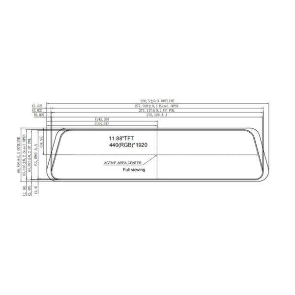 11.9 дюймовый Tft IPS LCD дисплей 1920x440 разрешение для автомобиля зеркало заднего вида