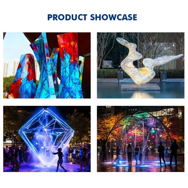 3D Geometric Bear Light Sculpture - RGB LED Interactive Art Installation