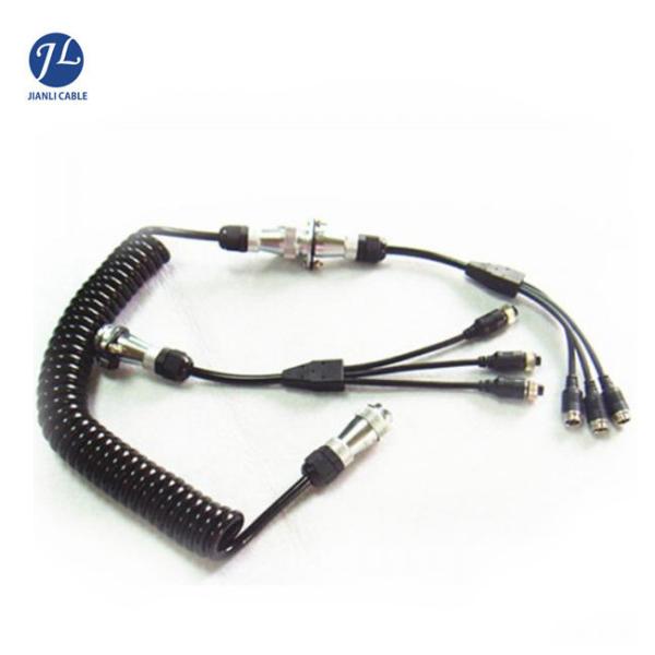 Round Shape Car Backup Video Rear View Camera Cable For 4 Din Camera Connection