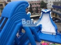 Glissière d'eau gonflable géante bleue de la vague 36 * 20 * 15m avec le ventilateur de la piscine CE/UL