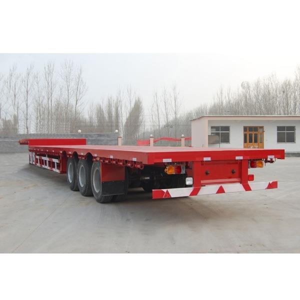 40 Foot tandem Flat Bed Semi Trailer With Bogie Suspension And Brake System