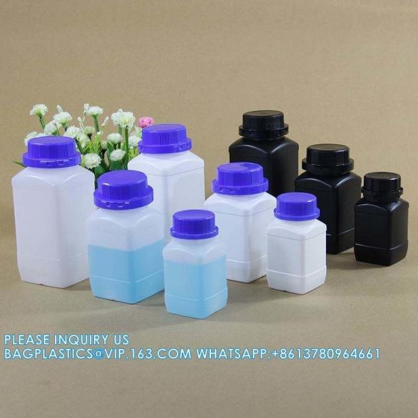 Empty 250 ML 500 ML 1000 ML Wide Mouth Reagent Plastic Square Bottle With Inner Cap