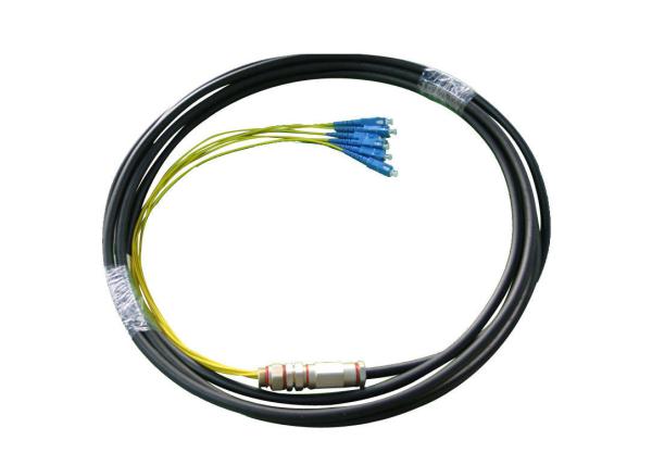 2-4 Core  LC / SC  Singlemode 9/125 Waterproof Non-metallic Fiber Optic assemblies for Industry and CATV