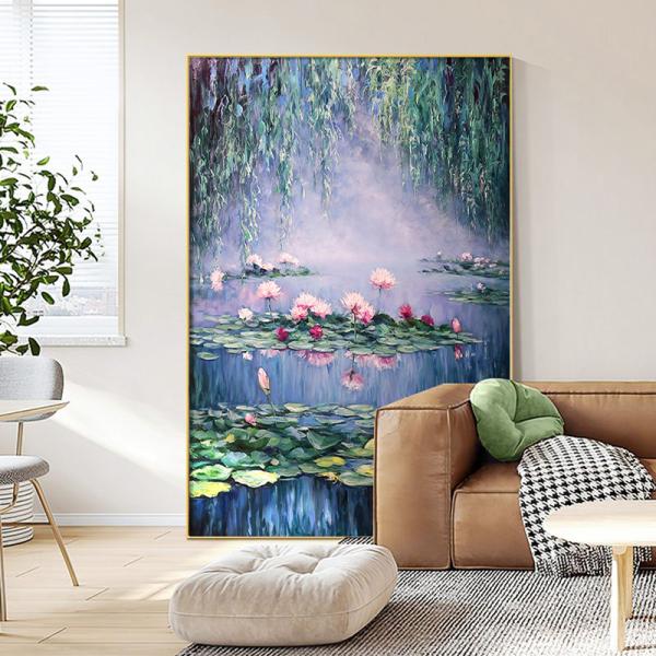 Tamaño personalizado Colorido de la flor de pintura al óleo acrílico para la decoración del hotel Personalizado pintado a mano