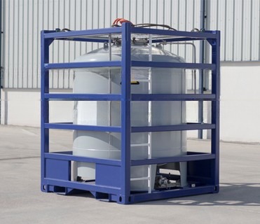 2900L-5000L Capacity Vertical Offshore Tank Container with Lifting Frame Weld Seam Acid Cleaning and Passivation Finish
