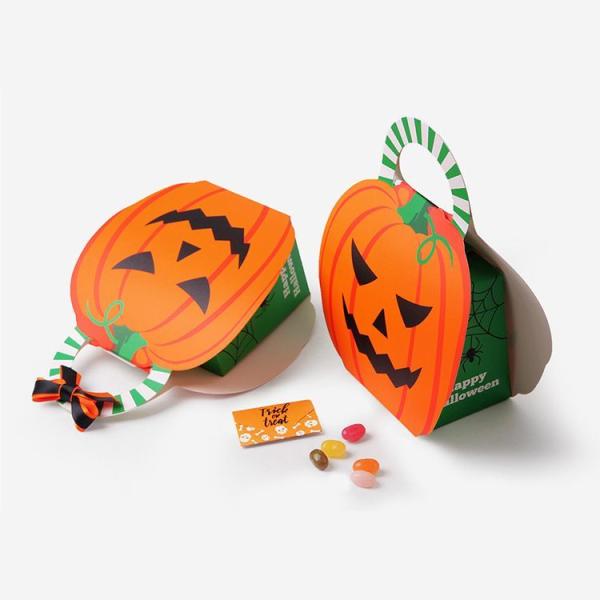 Christmas Halloween Pumpkin Gift Packaging White Paper Candy Boxes For Festival