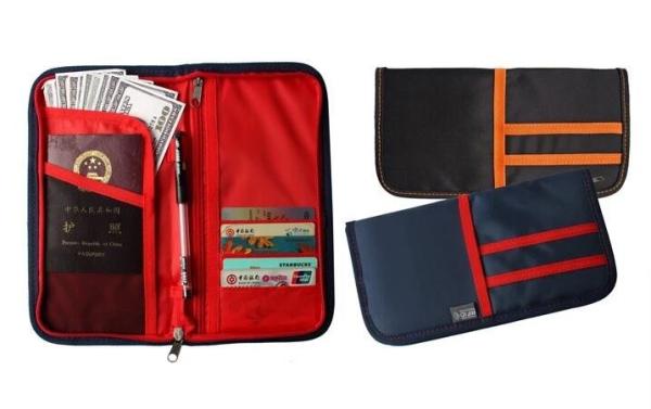 600D Polyester Travel Ticket Wallet For Traffic Card / Bank Card / Passport