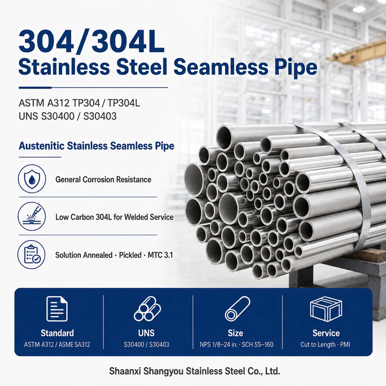 304/304L Stainless Steel Seamless Pipe