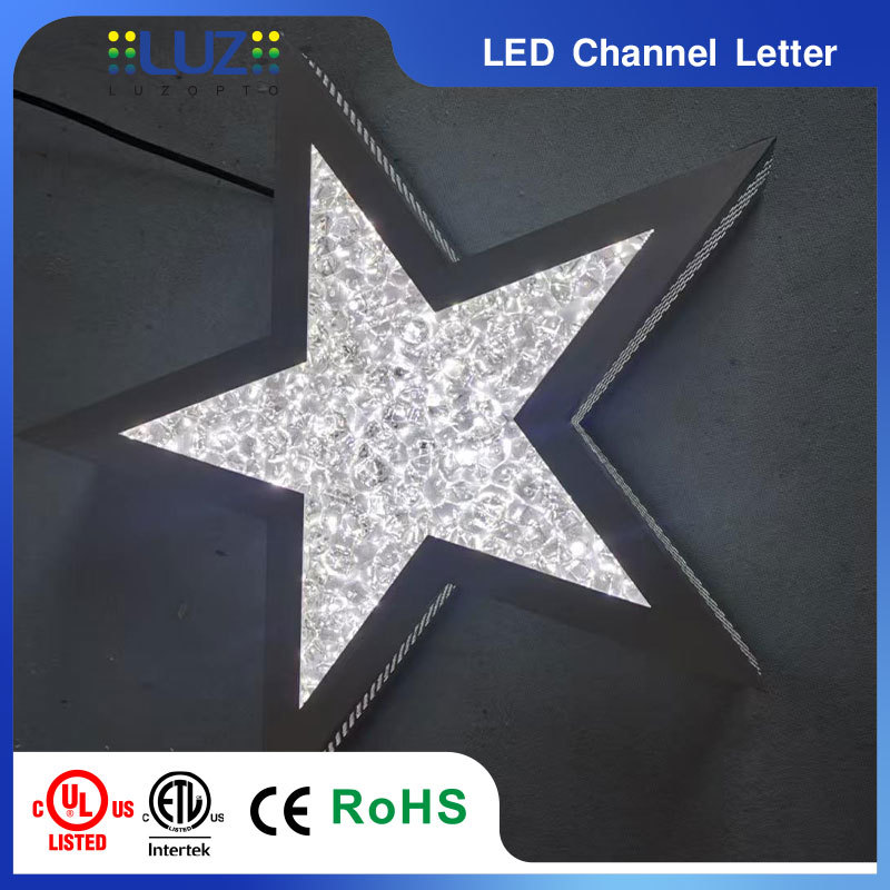 Custom Frontlit Sparkling Acrylic & Perforated Stainless Steel LED Channel Letter Sign