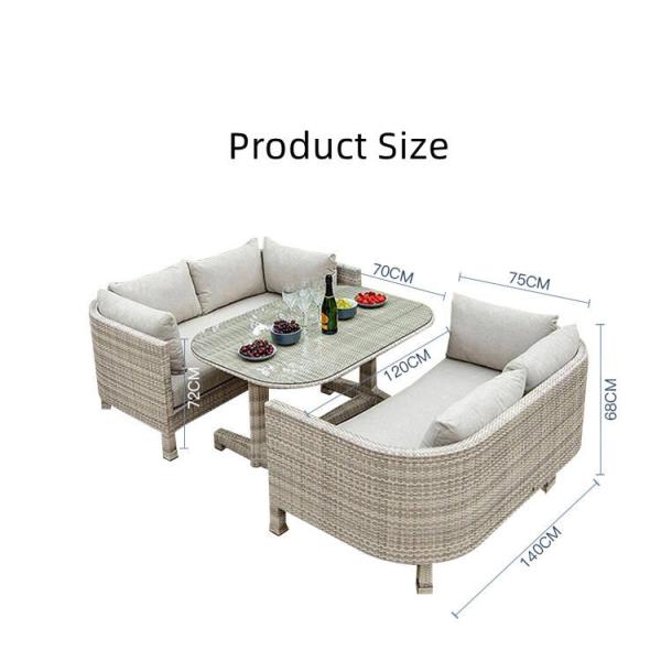 DY-NC1 Balcony Rattan Sofa and Chair for Courtyard Rattan Weaving Advanced Technology