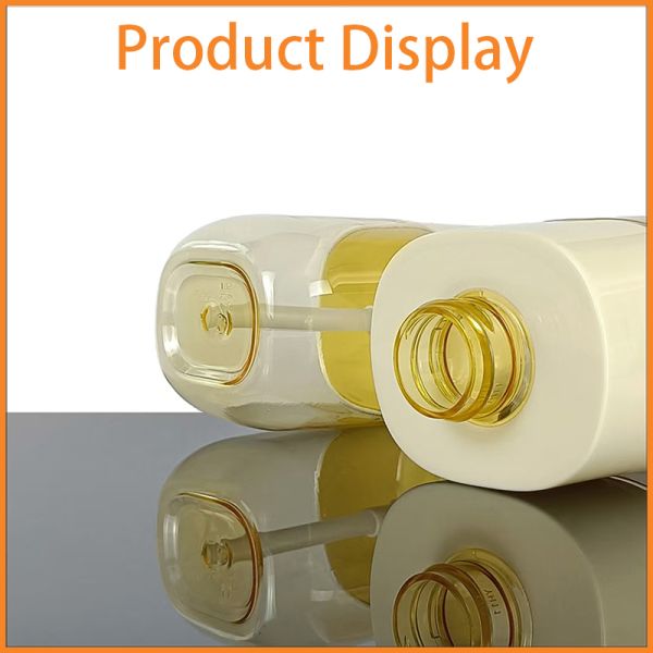 Bouteille de lotion en PET de 300 ml en forme carrée avec pompe à lotion pour emballage cosmétique