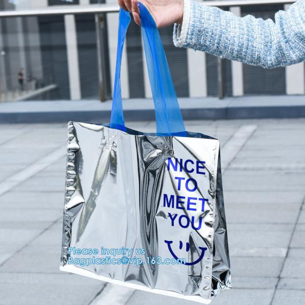 PVC Lazaer Tote Bag, Holographic Rainbow Work Bag, Hologram, fashion bag, jewelry bag, Stadium Outdoor Beach