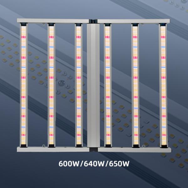 Lumière de culture de plantes à LED à spectre complet 640W Hydroponie commerciale Dimmable LM281B 6 bar pour la culture en intérieur