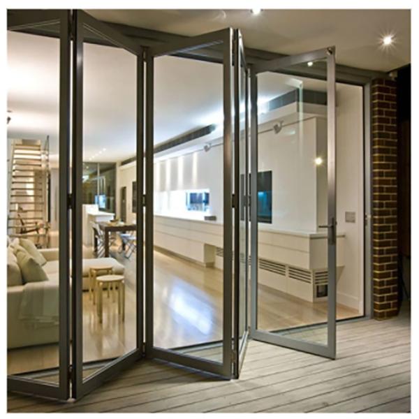 Skate Large-Scale Aluminum Thermal Break Black Aluminium Alloy Bi-Fold Doors for Glass