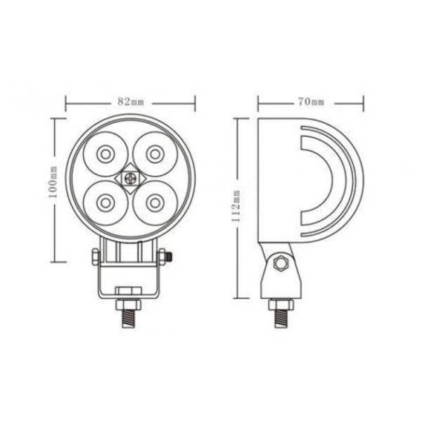 3.3 Inch 12W Round Led Flood Lights , 960 Lumen Off Road Led Spot Lights
