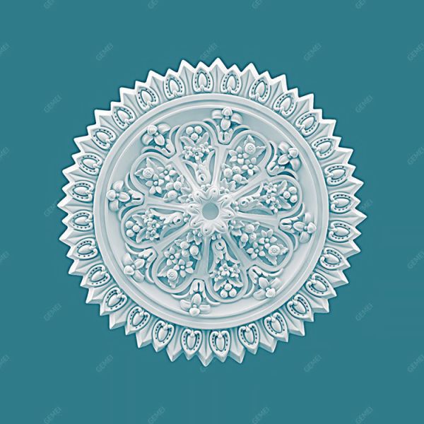 M-7142 European Style Construction Material Helene Rosette Low-Maintenance Decorative Ceiling Moulding