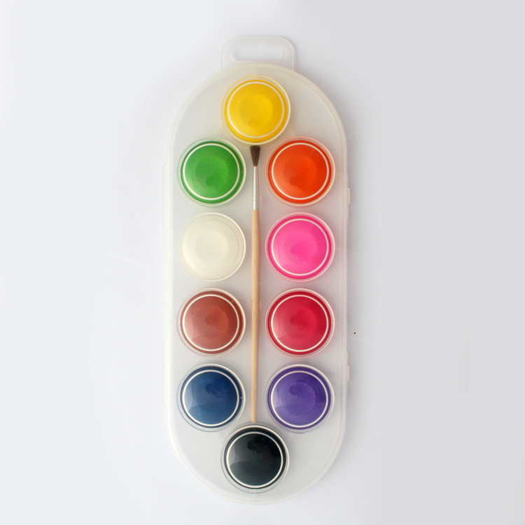 Custemized colourful jumbo watercolor cakes with wood art brush