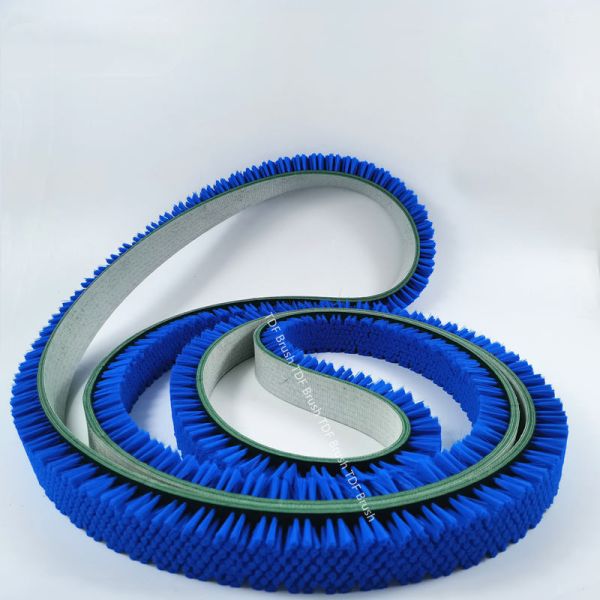 Nylon/PP Bristle Flat Belt Brushes for Transverse Cleaning & Conveyance - Endless/Open-Ended Options