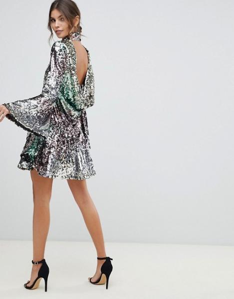 factory manufacturer custom make rainbow mini sequin dress