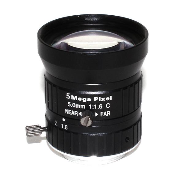5mm HD 5MP LENS CCTV Camera Lens F1.6 Aperture 1/1.7 Image Format Mount C for Industrial Security Road Monitoring
