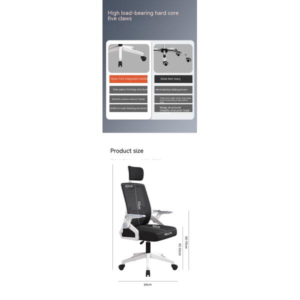 Chaise de personnel en treillis inclinable réglable en hauteur et durable pour conférence