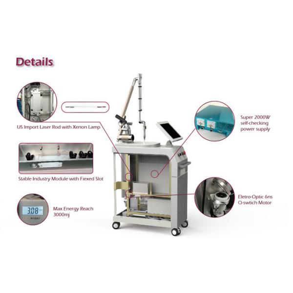 Top quality 1064nm 532nm Q switched Nd yag laser machine for  body tattoo, eye line and brow tattoo