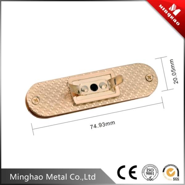 Hot sale gold handbag square turn lock for bag fittings，20.05*74.93mm