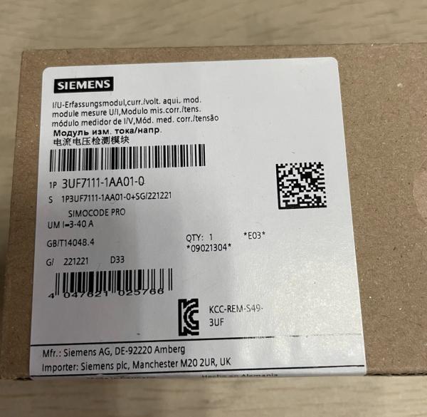3UF7111-1AA01-0 Siemens Current Voltage Measurement Module Straight Through Transformer